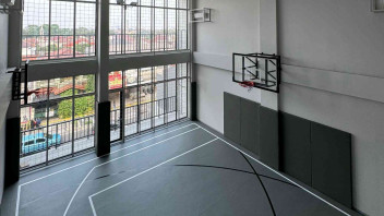 Monochrome Basketball Court